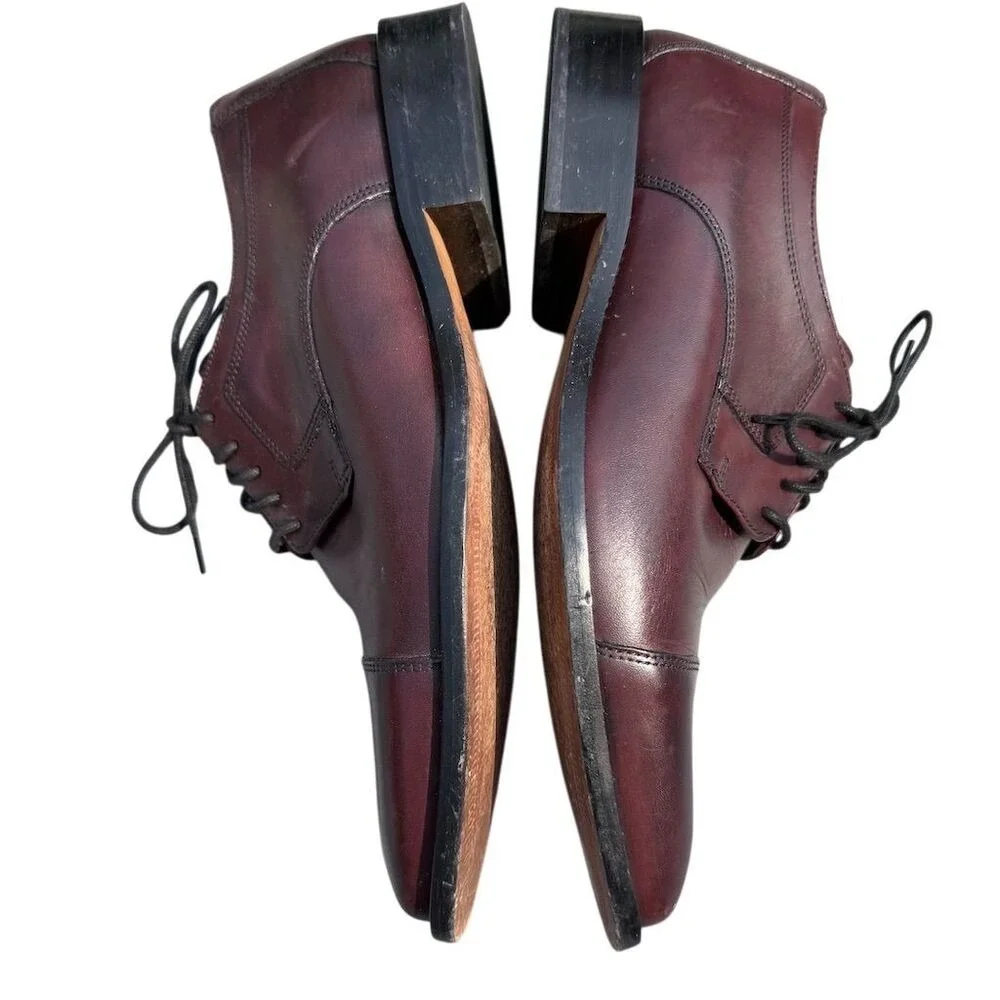 Johnston & Murphy Men's Cap Toe Derby Oxfords‎ Red Size 9.5 Wide